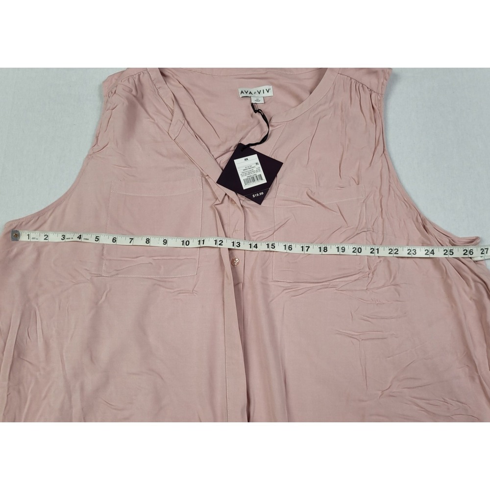 Ava & Viv Smoked Pink Sleeveless Button-down Top Blouse Women's Plus Size 4X NWT - Picture 8 of 8